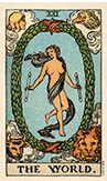 Le monde carte de tarot Rider Waite Smith